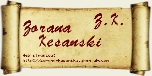 Zorana Kešanski vizit kartica